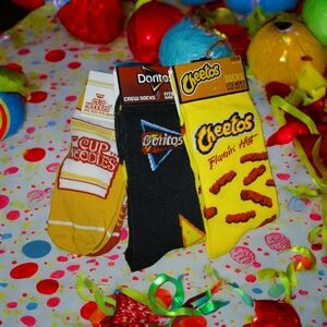Cup Noodles, Doritos, and Cheetos Crew Socks Set of 3 pairs Nwt